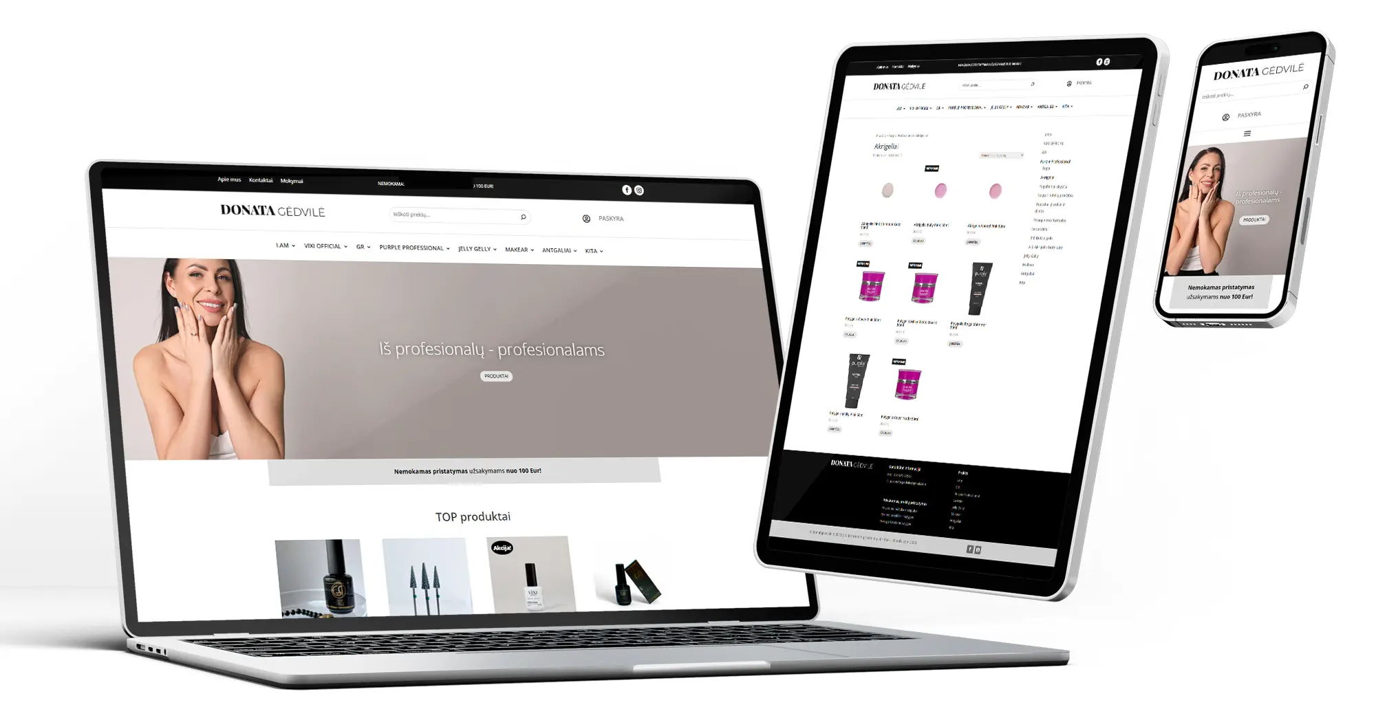 Elektroninių parduotuvių kūrimas – Flamintos elektroninė parduotuvė pritaikyta mobiliąjam